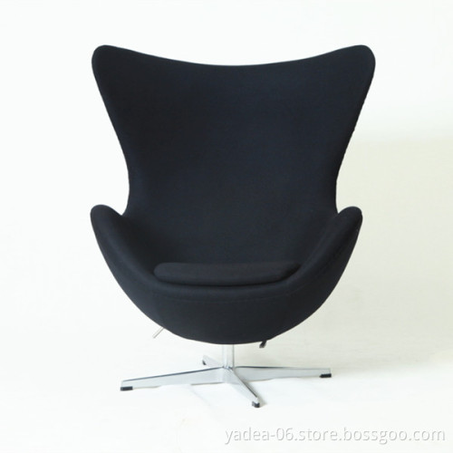 Replica Arne Jacobsen fabric egg chair black swivel lounge chair factory directory sales